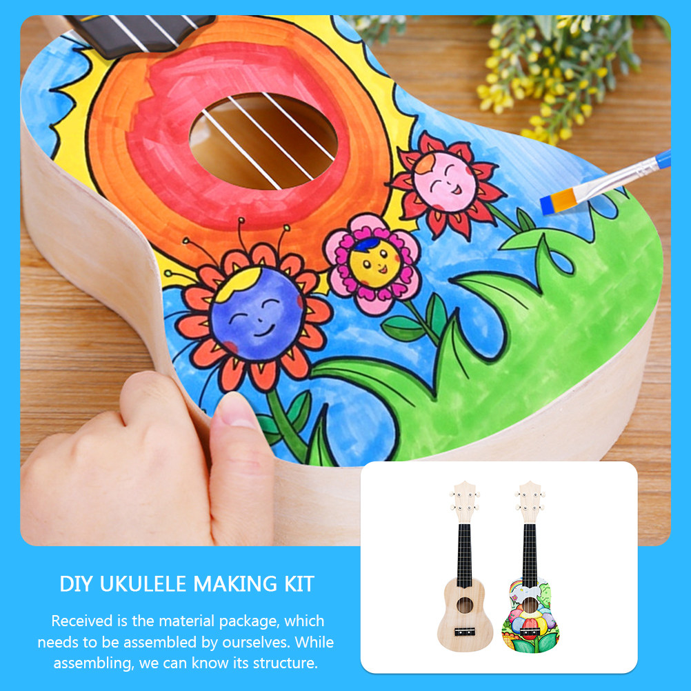 Musical Instrument Diy For Kids - 1Set DIY Ukulele Making Kit Wooden