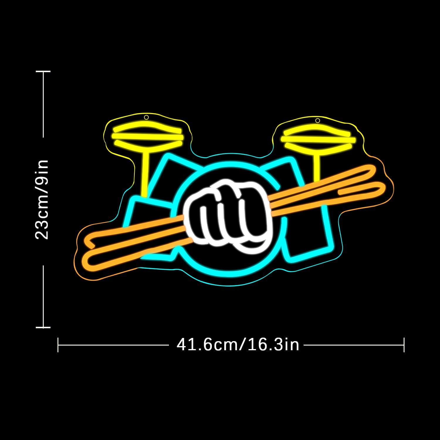 Drum Set Neon Sign USB Powered - огляд і ціна Musical Instrument Of