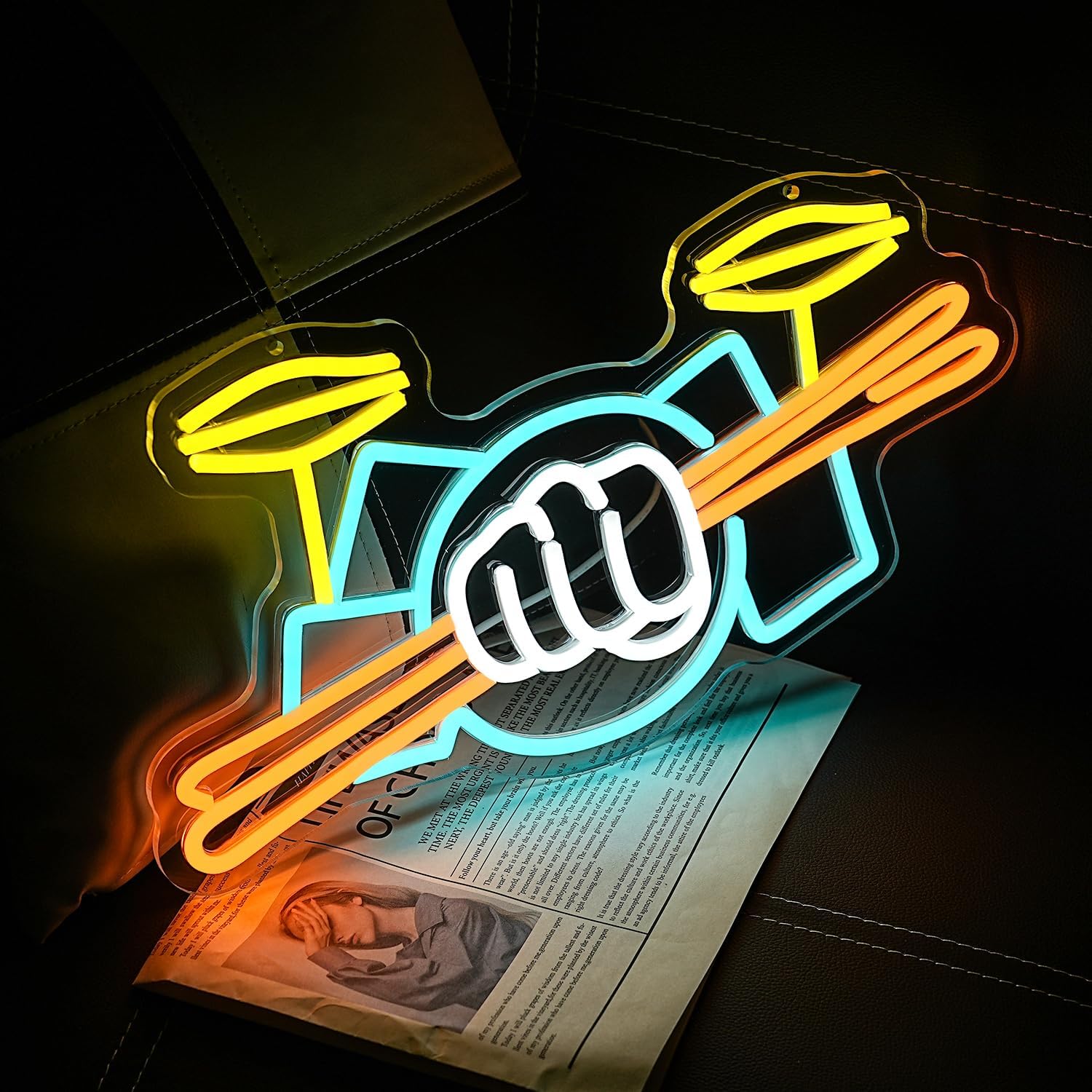 Drum Set Neon Sign USB Powered - огляд і ціна Musical Instrument Of