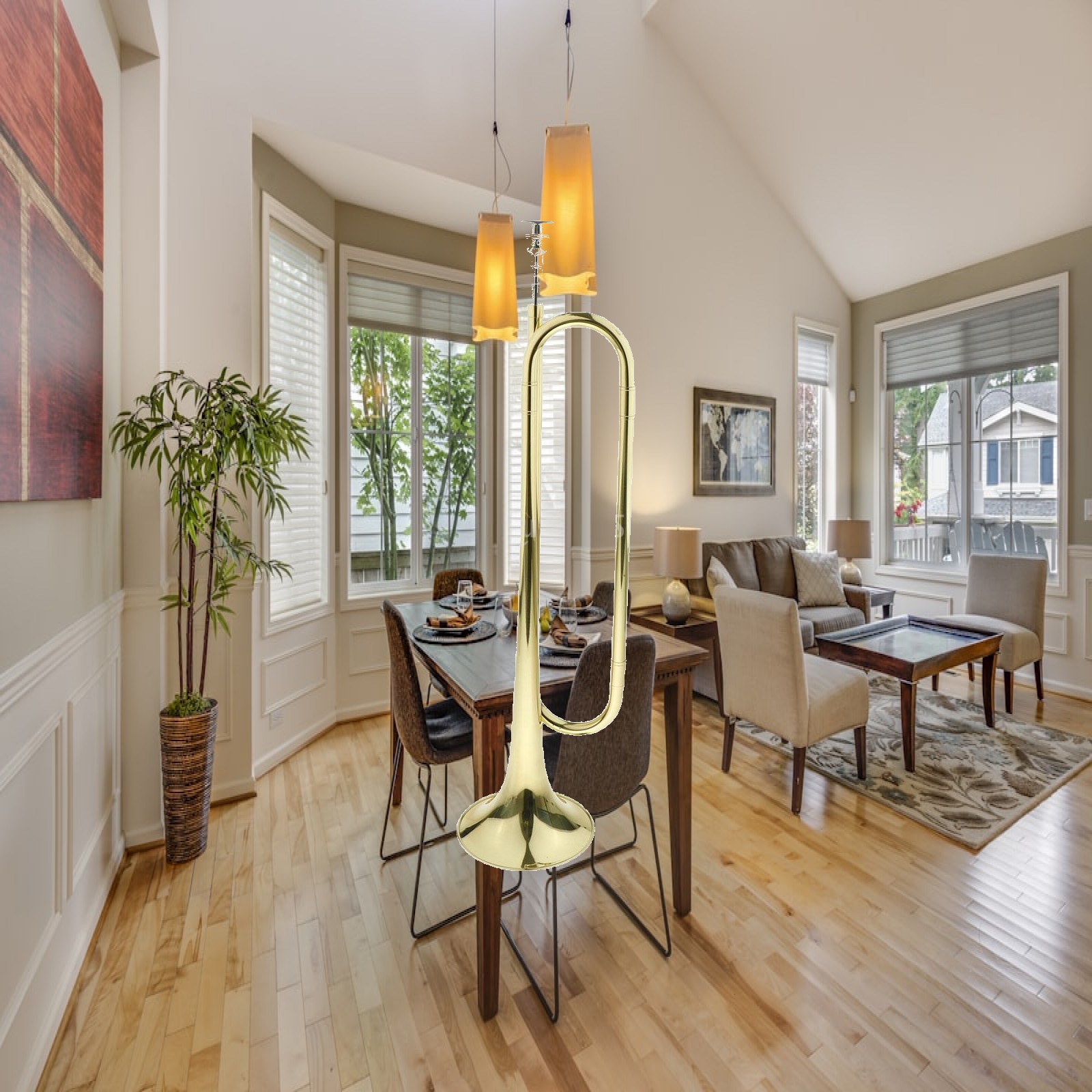 Kids Trumpet Brass Golden Bugl - огляд і ціна Musical Instrument Horn