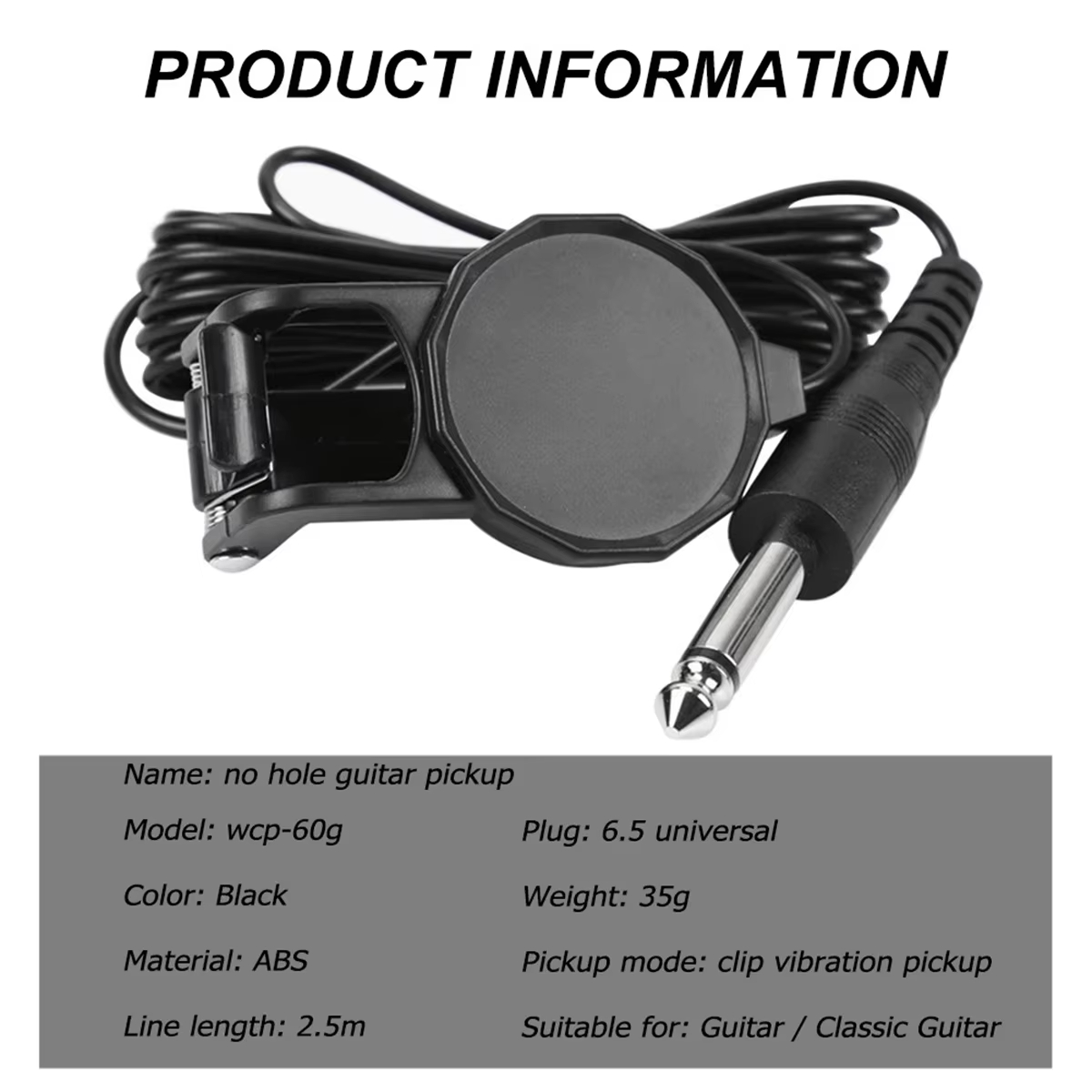 Audio Jack Clip On Pickup/2.5  - огляд і ціна Musical Instrument Guitar