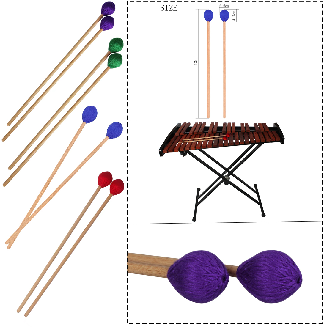 Professional Marimba Mallets W - огляд і ціна Musical Instrument Marimba